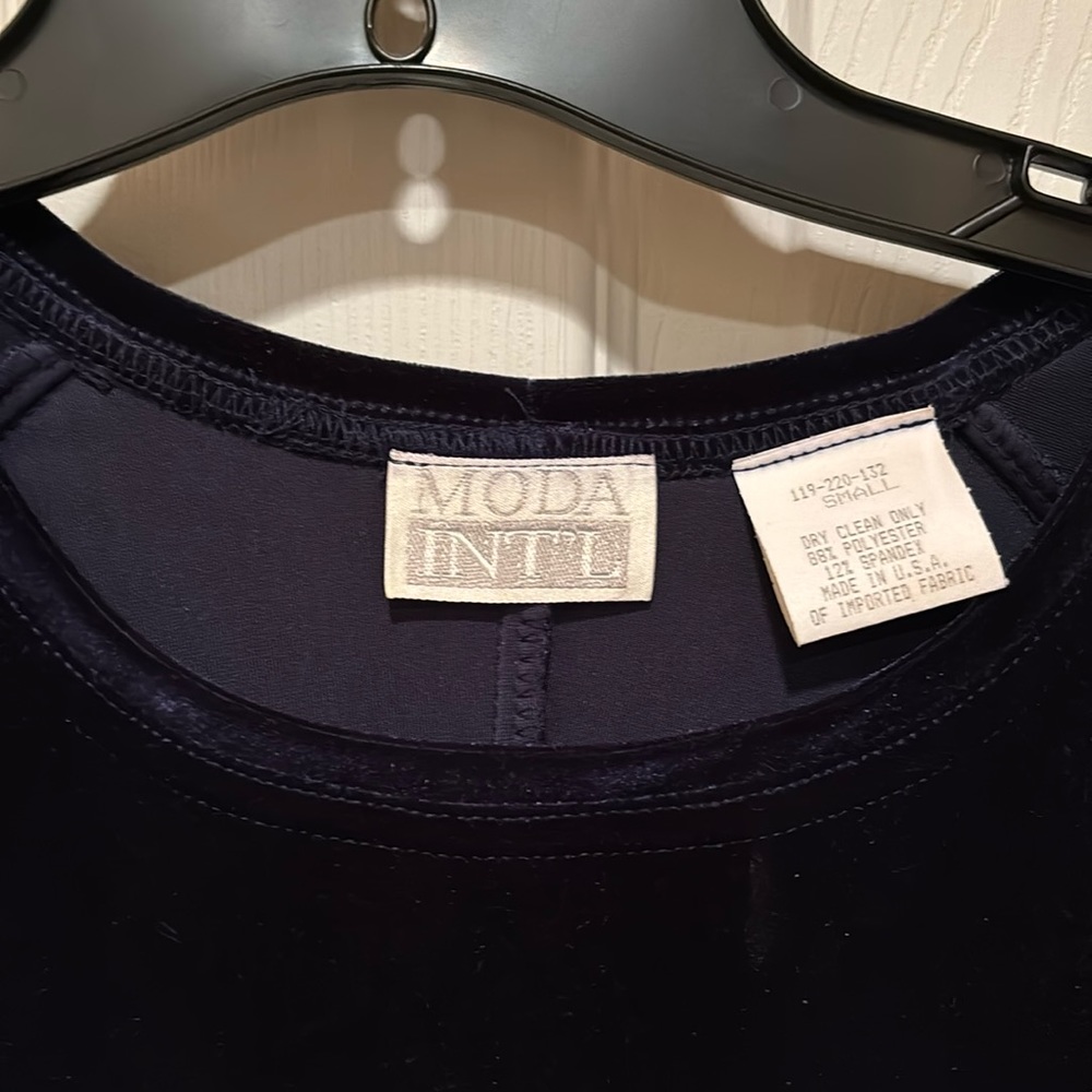 Vintage Navy Blue Velour Dress